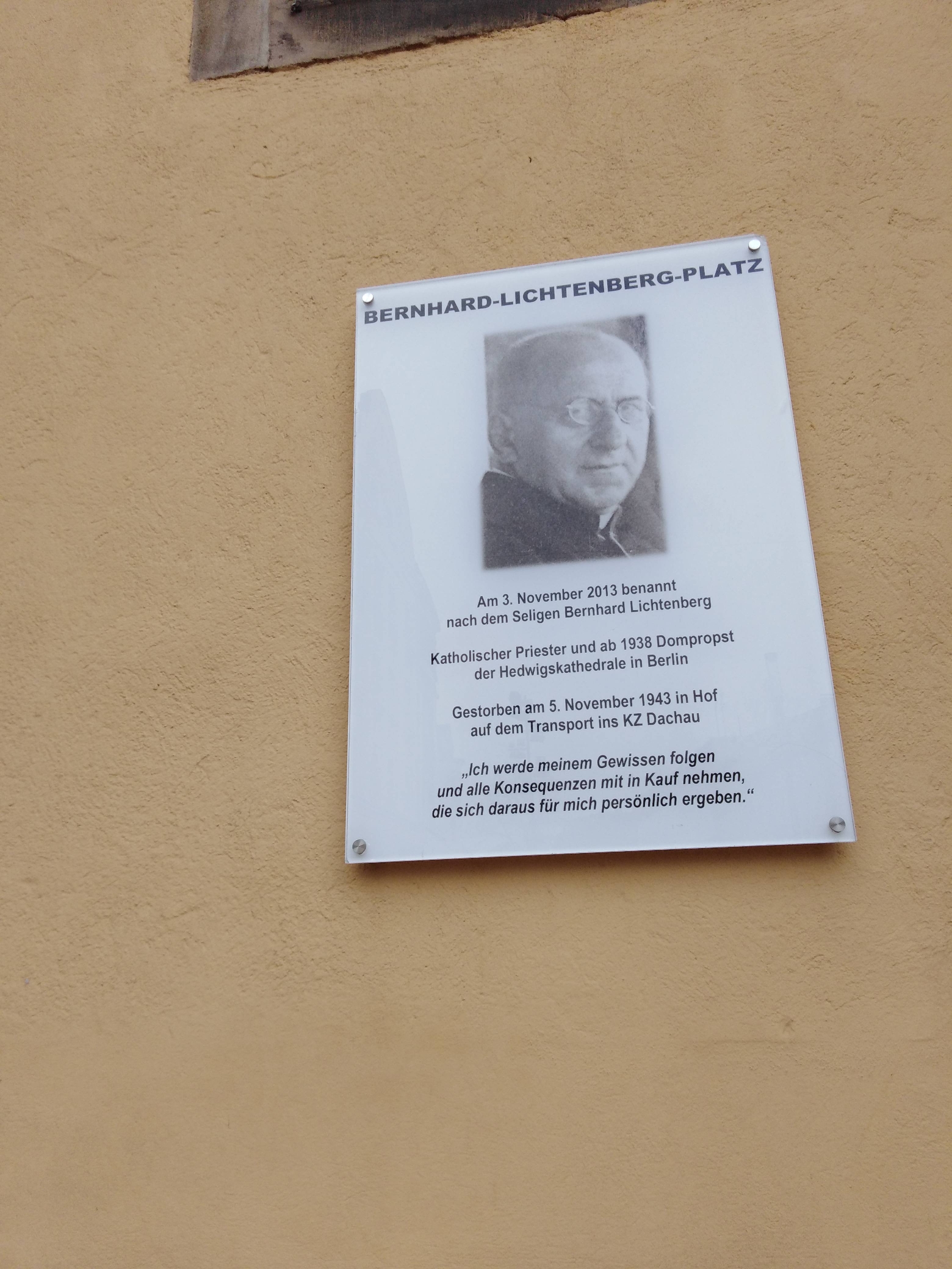 Gedenken Bernhard Lichtenberg