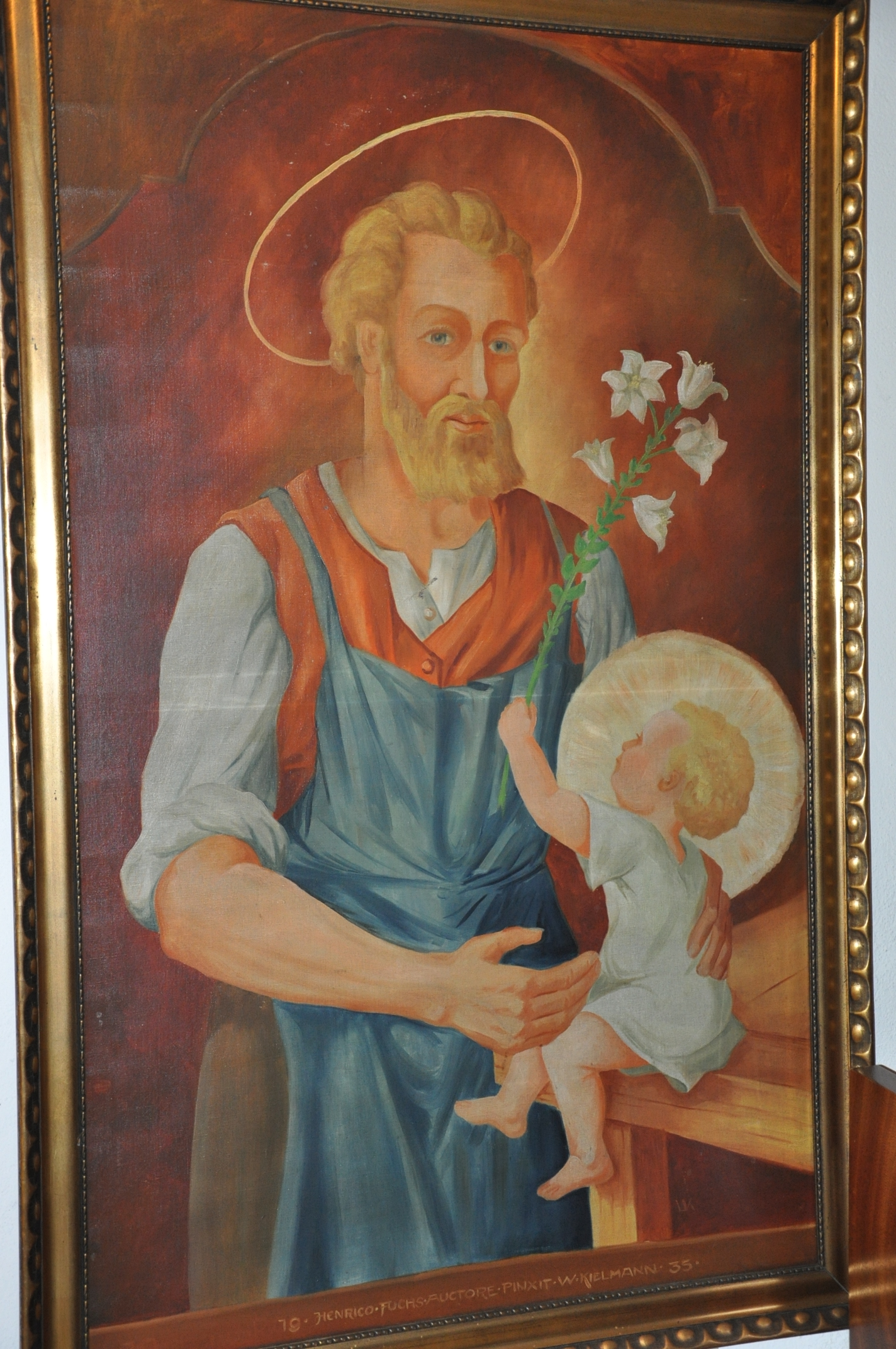 Gemälde 'Josef mit Jesuskind' in der St. Josefskirche zu Schwarzenstein