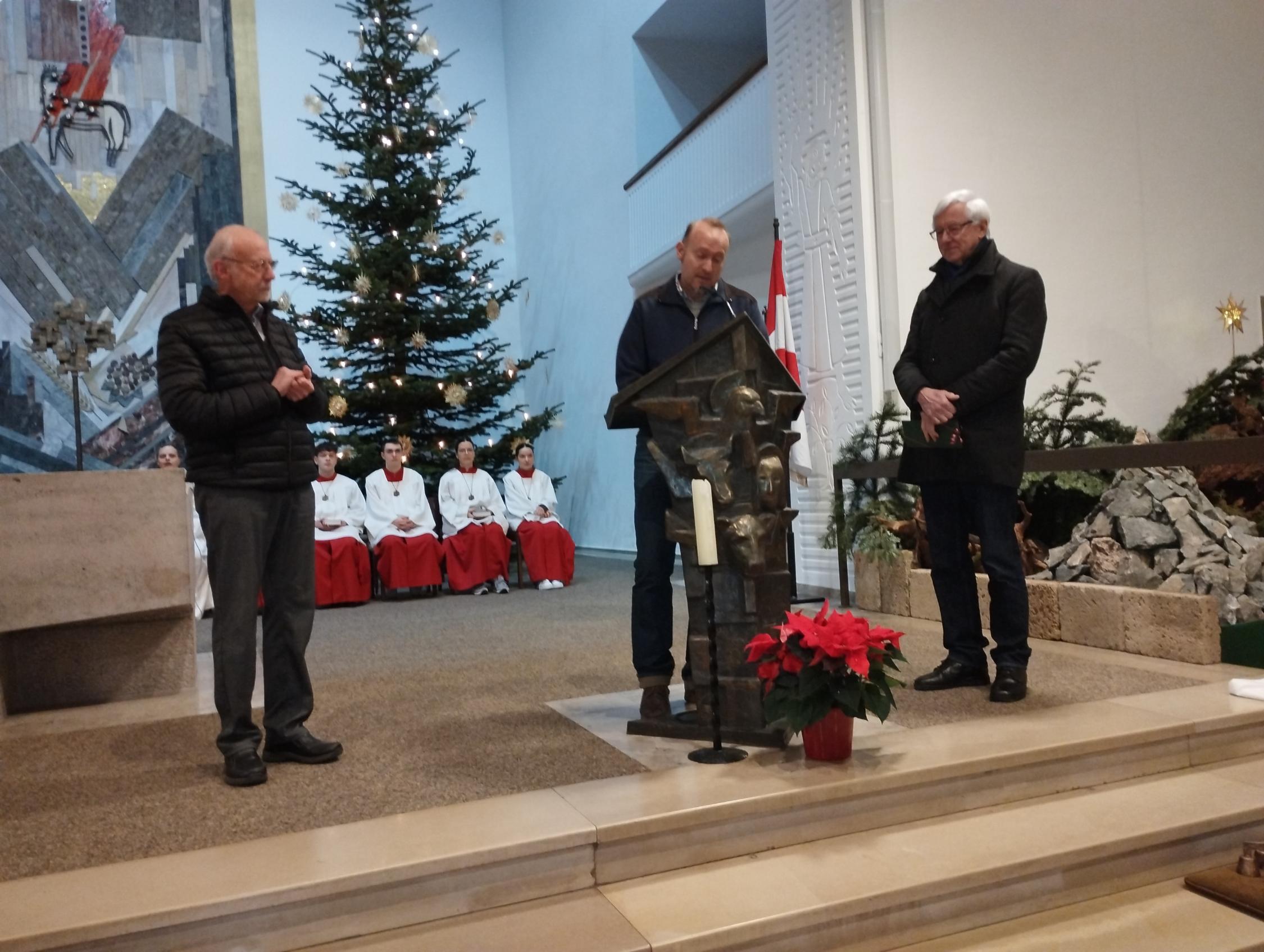 Jahresschluss 2023 Verabschiedung Tschoepe und P. Köhler
