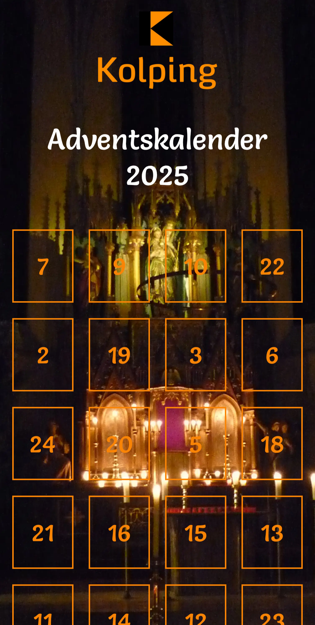 Kolping Adventskalender 2025 Ansicht