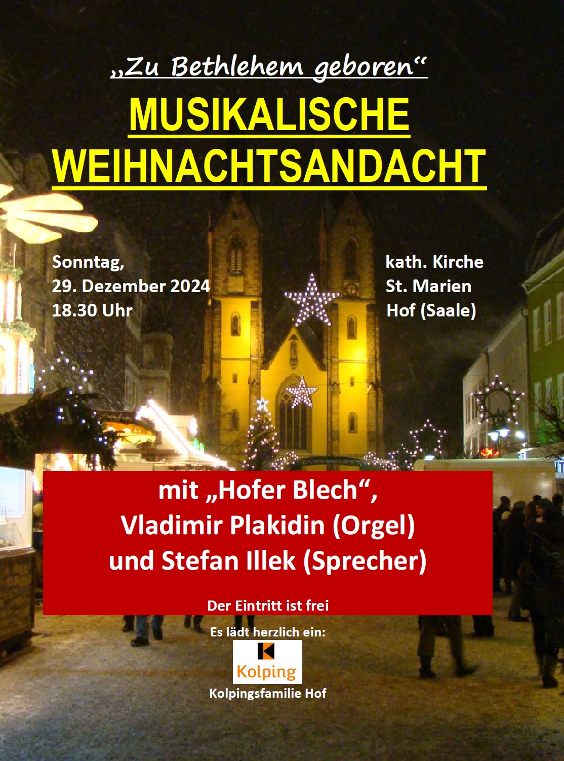 Kolping Musikalische Weihnachtsandacht 2024 Plakat