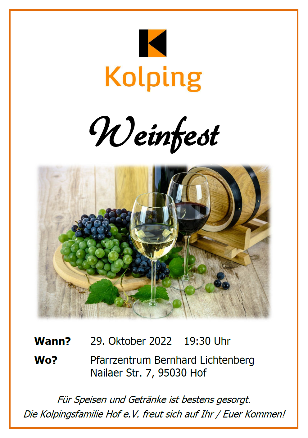 Kolping Weinfest Plakat 2022