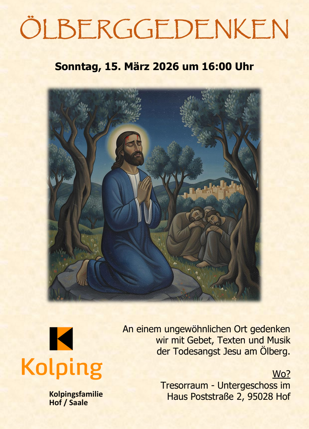 Ölberggedenken 2026 Plakat