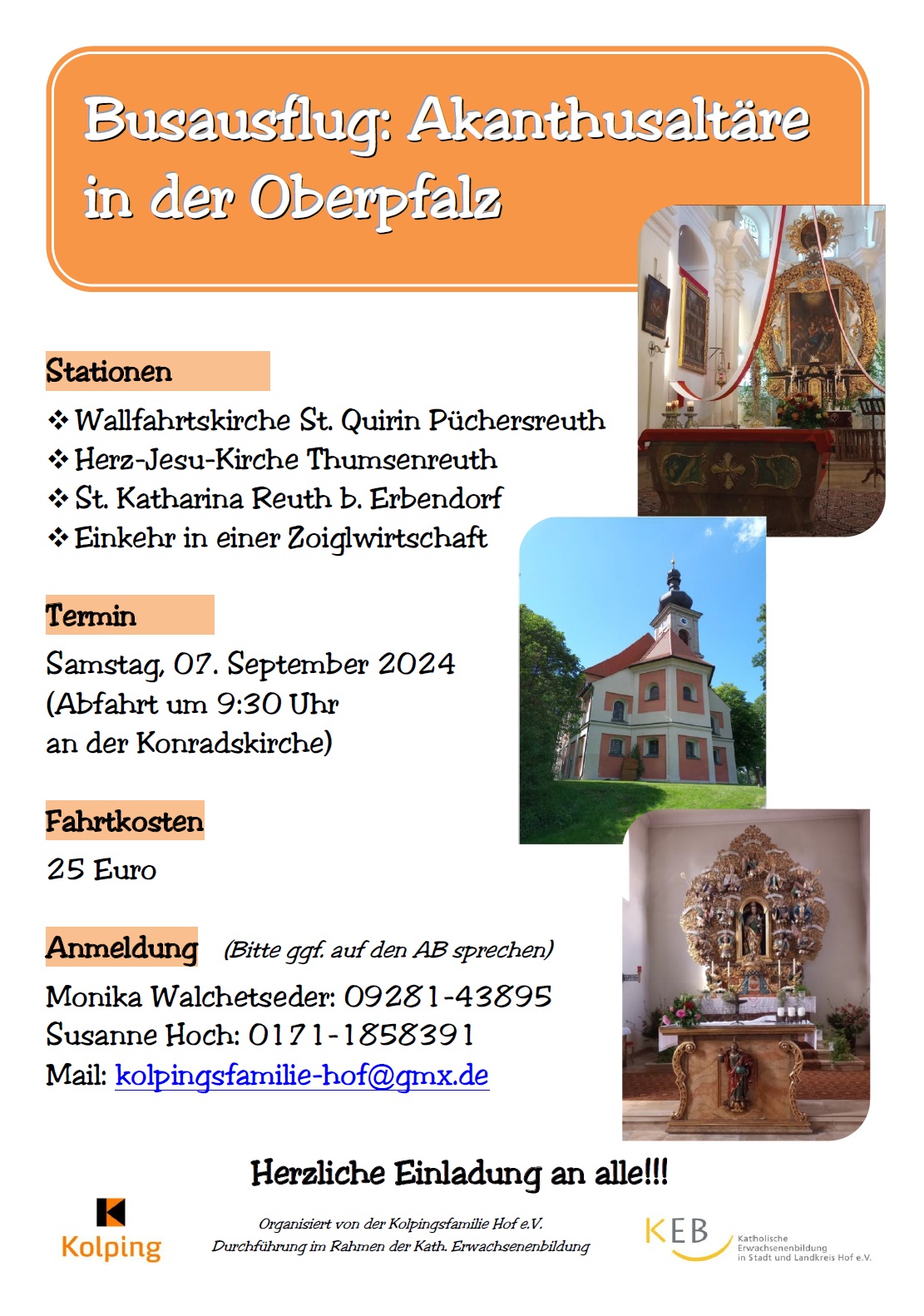Plakat Kolping Ausflug Akanthusaltäre