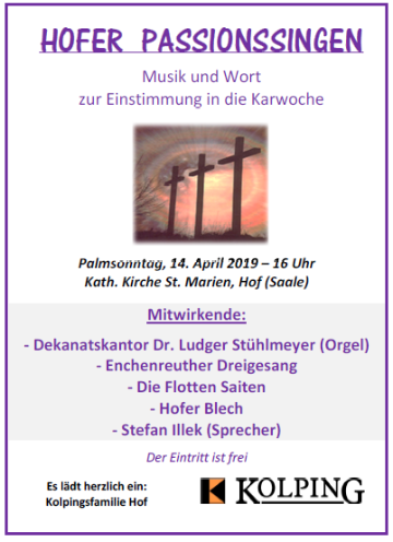 Plakat Passionssingen 2019