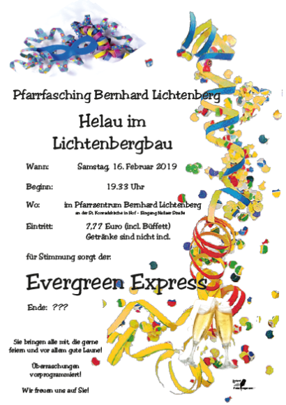 Plakat Pfarrfasching 2019